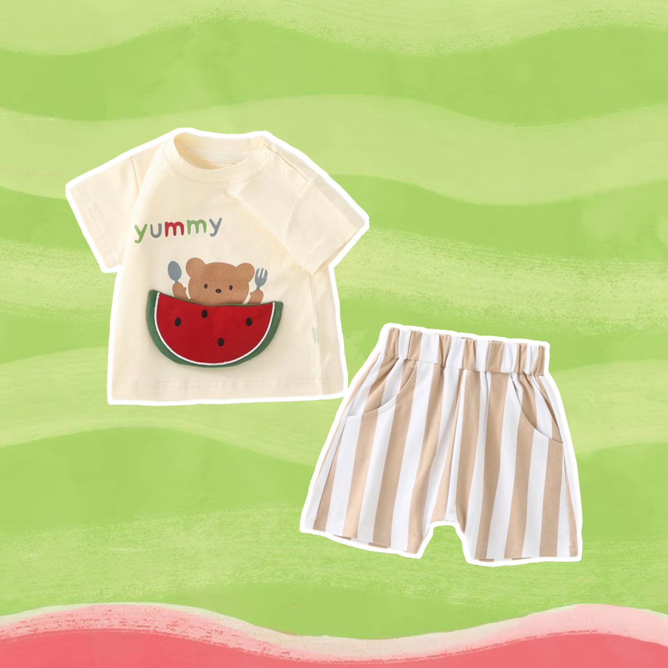Summer Treats Baby Outfit Set - Ice Cream & Watermelon 2-Pack