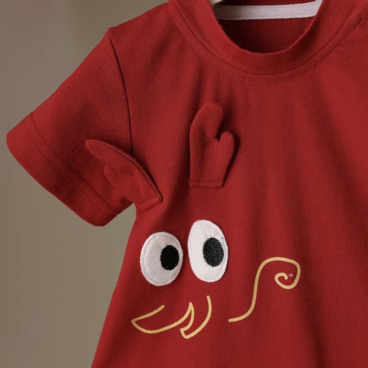 Red Dragon Baby Romper with 3D Ears and Tail - 100 Day Outfit