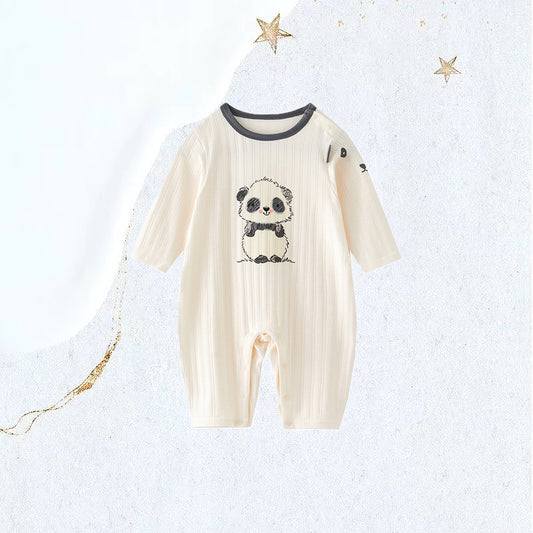 Adorable Panda Baby Romper by Ashberryco – Cute baby romper with a panda face design on the sleeves, made from soft and cozy fabric. Perfect for everyday wear and playful moments.