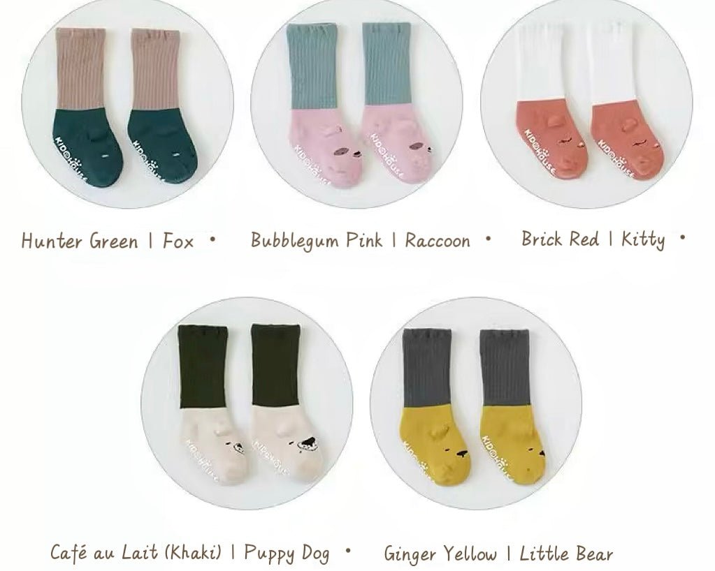 Cute Newborn Baby Socks with Ears by Ashberryco, made from soft high-quality cotton, perfect to keep your little one warm and cozy while dressed in style!