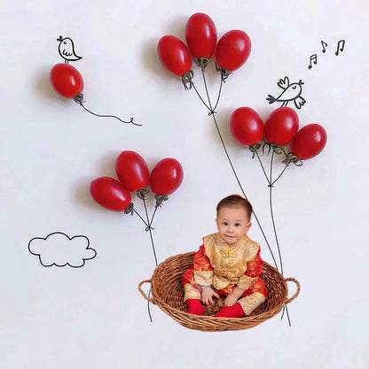 Red and Gold Classic Baby Boy Suit Set